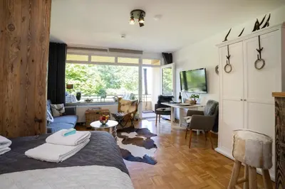 Ein Bett oder Betten in einem Zimmer der Unterkunft Ferienwohnung der Berg ruft