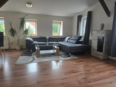 Ein Sitzbereich in der Unterkunft Ferienwohnung Mila