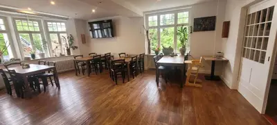 Ein Restaurant oder anderes Speiselokal in der Unterkunft Gruppenhaus Rosenhof