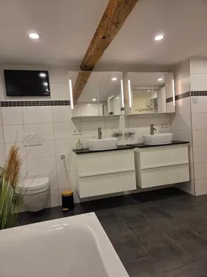 Ein Badezimmer in der Unterkunft Harznester Schierke
