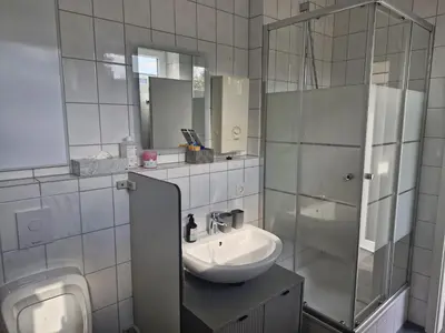 Ein Badezimmer in der Unterkunft Monteurzimmer Goslar