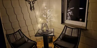 Ein Sitzbereich in der Unterkunft Ferienwohnung Auszeit-Wiesenblick