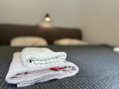Ein Bett oder Betten in einem Zimmer der Unterkunft Königspfalzblick