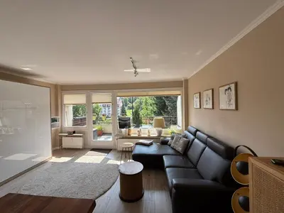 Ein Sitzbereich in der Unterkunft Ferienwohnung Harzwiese