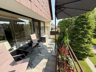 Ein Balkon oder eine Terrasse in der Unterkunft Ferienwohnung Harzwiese