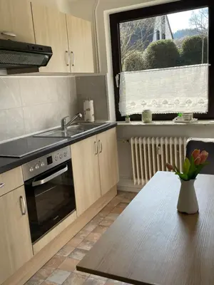 Küche/Küchenzeile in der Unterkunft Ferienwohnung Appartement am Wildpark Bad Harzburg