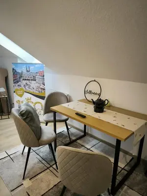 Ein Sitzbereich in der Unterkunft Ferienwohnung Am Sonnenbrink