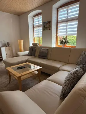 Ein Sitzbereich in der Unterkunft Ferienwohnung zum Klosterhof