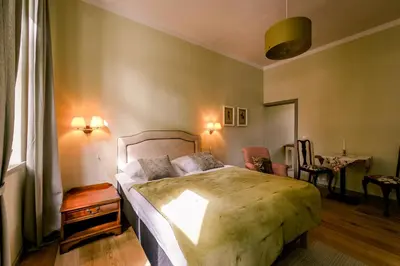 Ein Bett oder Betten in einem Zimmer der Unterkunft Gästehaus Unter den Weiden, Halberstadt