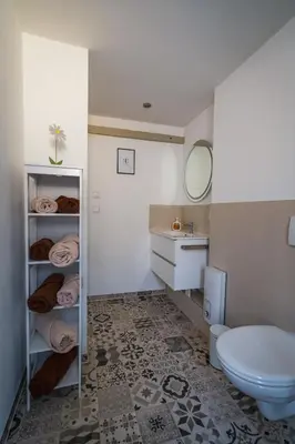 Ein Badezimmer in der Unterkunft Ferienhaus Zur Lore 13