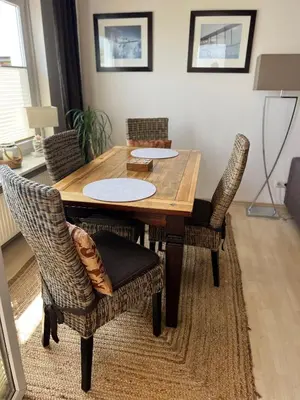 Ein Sitzbereich in der Unterkunft Ferienwohnung Brockenblick