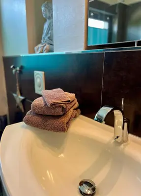 Ein Badezimmer in der Unterkunft Ferienwohnung Brockenblick
