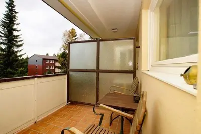 Ein Balkon oder eine Terrasse in der Unterkunft Ferienwohnung Mattejiet