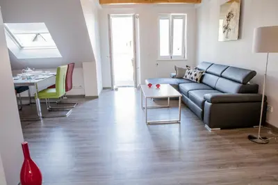 Ein Sitzbereich in der Unterkunft Altstadt Appartements Goslar