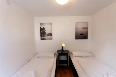 Ein Bett oder Betten in einem Zimmer der Unterkunft Ferienhaus Malte