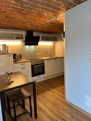 Küche/Küchenzeile in der Unterkunft Ferienwohnung 