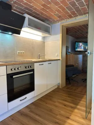 Küche/Küchenzeile in der Unterkunft Ferienwohnung 