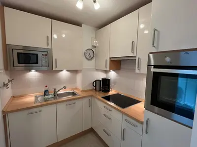 Küche/Küchenzeile in der Unterkunft Ferienwohnung Panoramablick 33