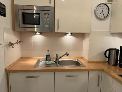 Küche/Küchenzeile in der Unterkunft Ferienwohnung Panoramablick 33