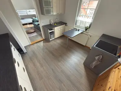 Küche/Küchenzeile in der Unterkunft TraumFeWo Grüneseck in Innenstadt mit Wald von Harztraveler