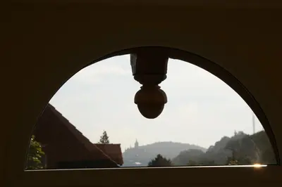 Ein allgemeiner Bergblick oder ein Berglick von der Ferienwohnung aus