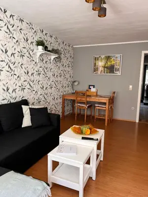 Ein Sitzbereich in der Unterkunft Ferienwohnung auf dem Löperhof in der Altstadt