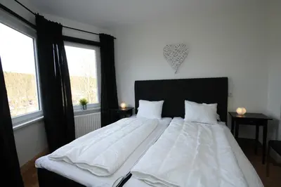Ein Bett oder Betten in einem Zimmer der Unterkunft Ferienwohnung Annie