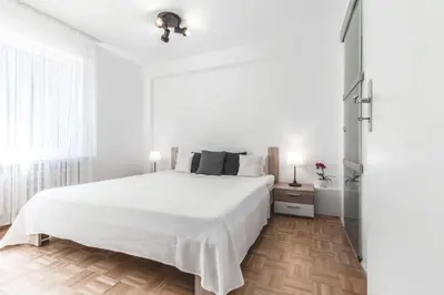 Ein Bett oder Betten in einem Zimmer der Unterkunft Ferienwohnung Alte Rodelbahn