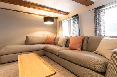 Ein Sitzbereich in der Unterkunft Ferienwohnung am Stadtschloss