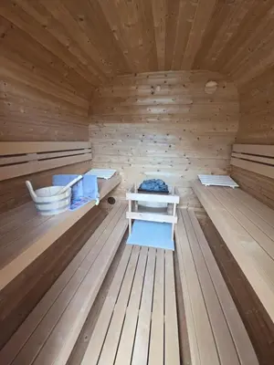 Grundriss der Unterkunft Ferienbungalow mit 2 Schlafzimmern, Sauna & Whirlpool