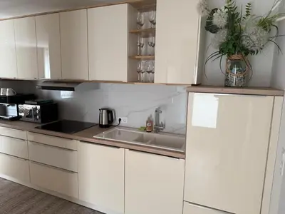 Küche/Küchenzeile in der Unterkunft Ferienwohnung im Harz 3
