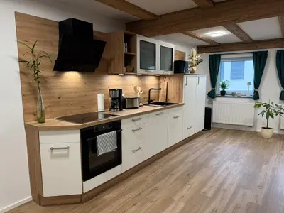 Küche/Küchenzeile in der Unterkunft Ferienwohnung Hexenruhe