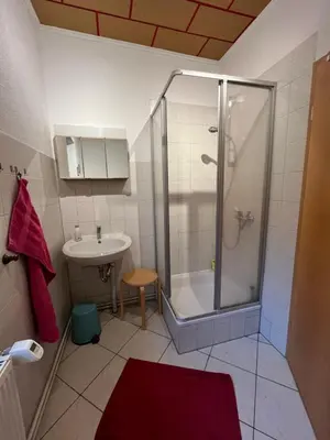 Ein Badezimmer in der Unterkunft Fuchsbau