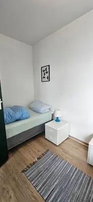 Ein Bett oder Betten in einem Zimmer der Unterkunft Fernblick