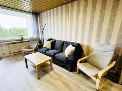 Ein Sitzbereich in der Unterkunft FeWo Hochwald Hahnenklee
