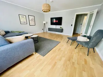 Ein Sitzbereich in der Unterkunft Fundis Apartment am Schloss