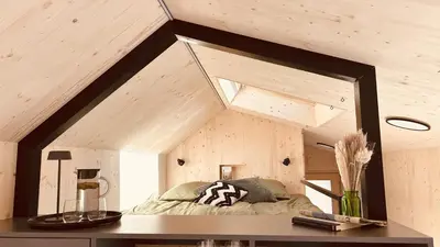 Ein Bett oder Betten in einem Zimmer der Unterkunft elsPARC Walkenried
