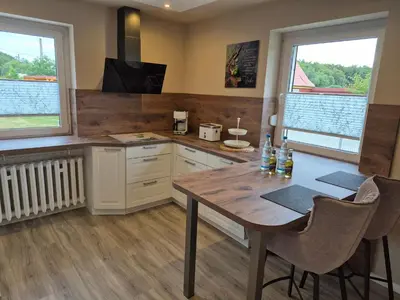 Küche/Küchenzeile in der Unterkunft Ferienhaus Wiesenblick