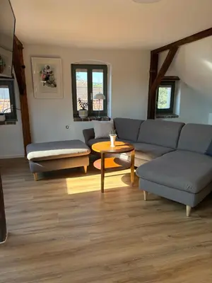 Ein Sitzbereich in der Unterkunft Quartier Alte Werkstatt