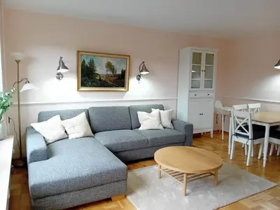 Ein Sitzbereich in der Unterkunft Ferienwohnung Calluna