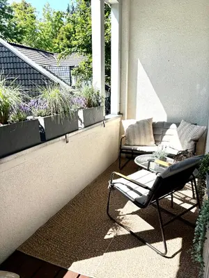 Ein Sitzbereich in der Unterkunft ApartRoß in Villa Eichbaum, zentrale Lage Bummelallee