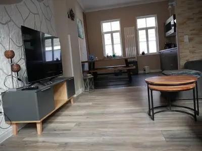 TV/Unterhaltungsangebot in der Unterkunft Ferienwohnung Abzuchthafen