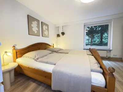 Ein Bett oder Betten in einem Zimmer der Unterkunft Ferienwohnung Leni