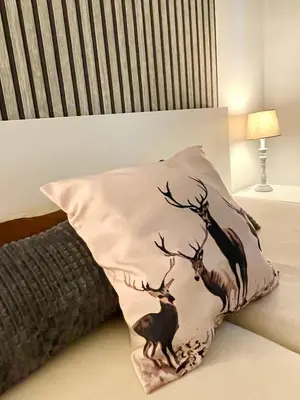 Ein Bett oder Betten in einem Zimmer der Unterkunft FitNest, im Harz, Sauna, Bad Sachsa beim Ravensberg