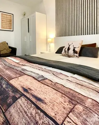Ein Bett oder Betten in einem Zimmer der Unterkunft FitNest, im Harz, Sauna, Bad Sachsa beim Ravensberg