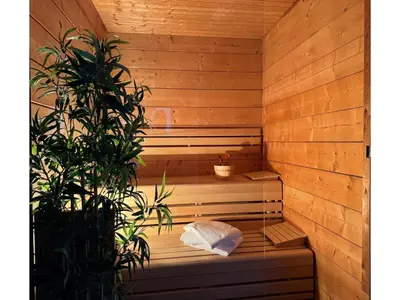 Grundriss der Unterkunft Blockhütte im Harz mit Sauna und Kamin