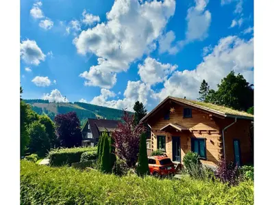 Ein allgemeiner Bergblick oder ein Berglick von des Ferienhauses aus