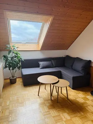 Ein Sitzbereich in der Unterkunft Haus Hasenland