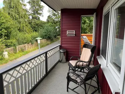 Ein Balkon oder eine Terrasse in der Unterkunft Kuschelecke
