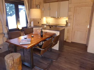 Küche/Küchenzeile in der Unterkunft Romantik Hütte anno 2018, Haus 2